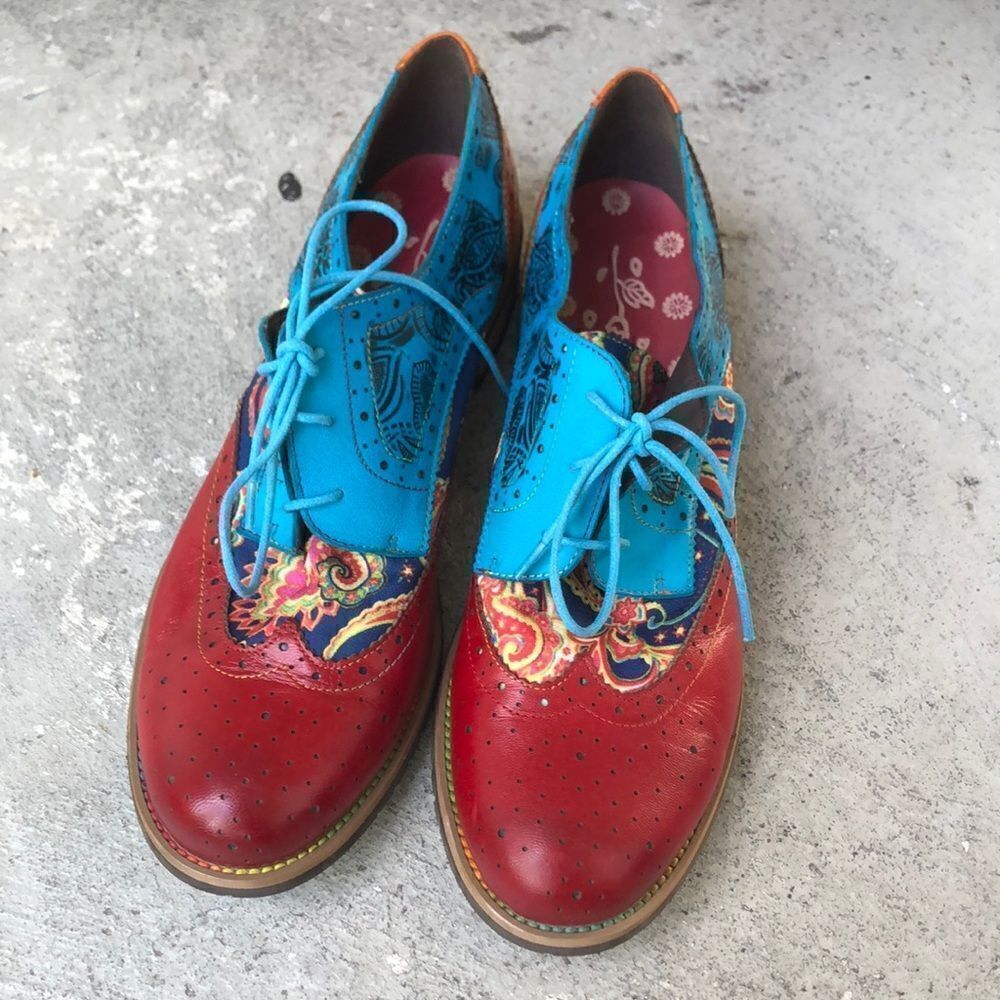 Emery rose Paisley oxfords